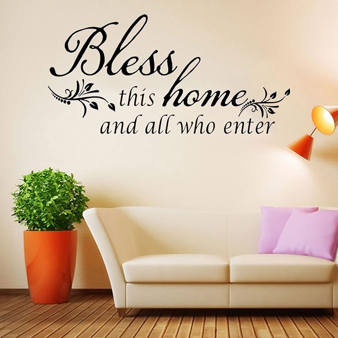 Wall Stickers, Family Letter Quote Water-Proof Home Decor Wall Sticker, Removable Vinyl Decal Art Mural for Living Room Bedroom - Bless This Home - Image 7
