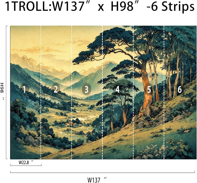 Mountain Wall Murals Peel and Stick Self Adhesive Canvas Wallpaper | Large Removable Mountain Mural for Living Room Bedroom Office Home Decor and Accent Walls in Multiple Standard Sizes - Image 7