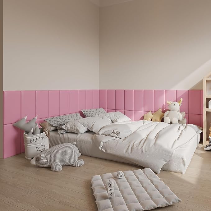 YU LI 3DH 3D Anti-Collision Wall Padding for Kids Self-Adhesive 10PCS Pink headboard Panels for Wall Peel and Stick headboard - Image 2