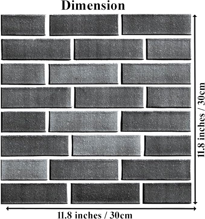 3D Wall Panels Peel and Stick 10 PCS PVC Brick Stone Wallpaper | 11.81*11.81 Inch, Waterproof, Self-Adhesive Wall Tiles, for Accent Walls, Kitchen, Bathroom, Bedroom & Office Decor - Image 2