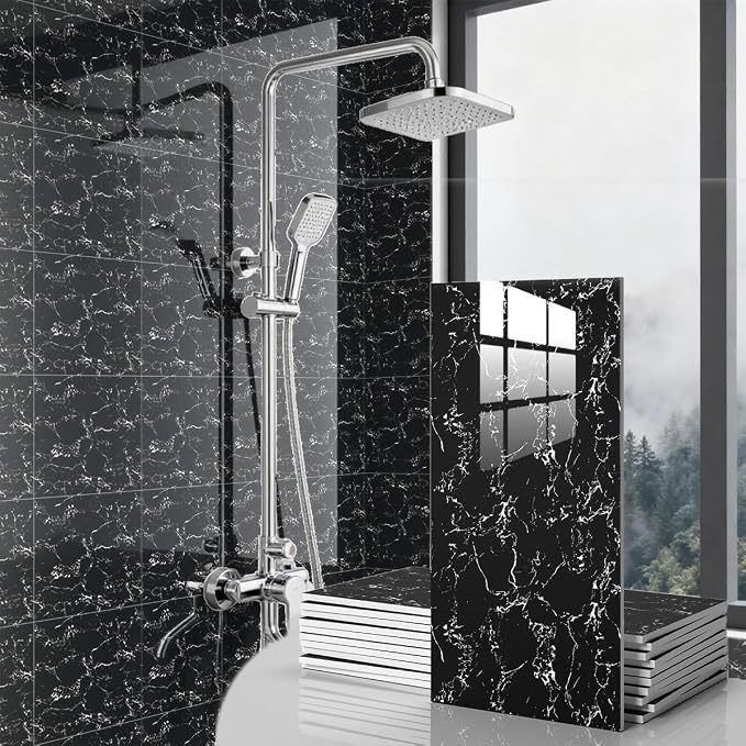 10 PCS Marble Peel and Stick Wall Panels 23.6"x11.8" Sticker | Self Adhesive, PVC, Waterproof Backsplash Tile for Bathroom, Kitchen, Living Room, Style14 - Image 7