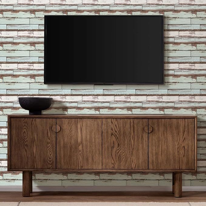 Commomy Faux Wood 3D Wall Sticker Peel and Stick Tiles 10 Pcs 11.8" x 11.8" | Ultralight Thin PVC Wood Grain Wallpaper Tiles for Quick DIY Wall Paneling Decor(9.7sq.ft) - Image 8
