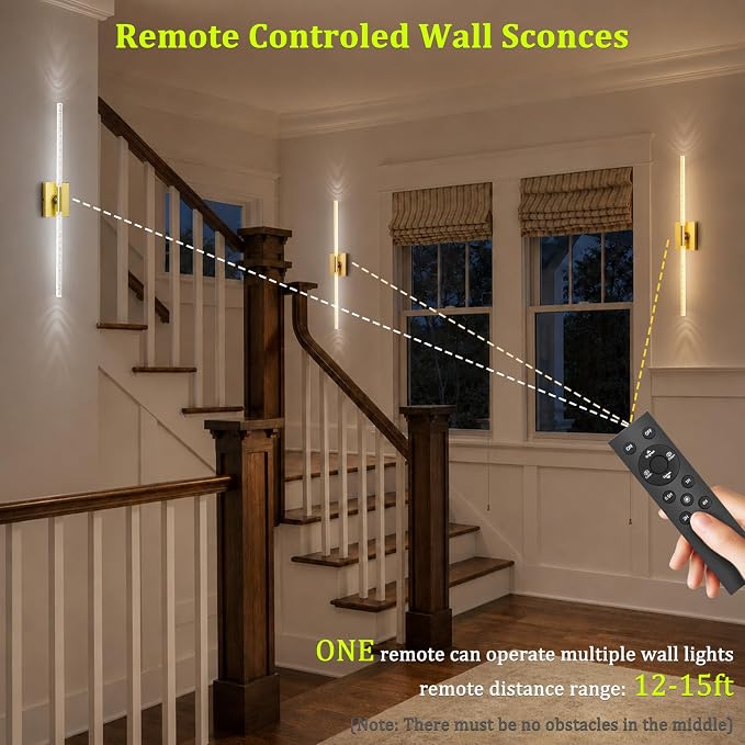 iThird Battery Operated Wall Sconces Set of 2, 10000mAh, Gold Bubble | crystal inspired bubble wall lamp wireless, Remote control & 360° Rotate, for Bedroom Living Room Mirror Decor - Image 6