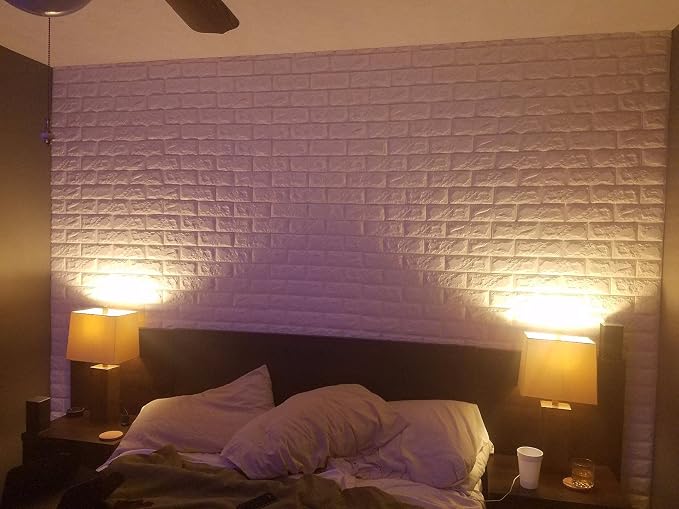 Art3d 11-Pack Durable Faux Brick Peel and Stick 3D Wall Panels, White | Coverage: 64 Sq. Ft, Waterproof, Oil-Proof, Easy to Wipe, Decorative, Ideal for Bedroom, Kitchen - Image 2
