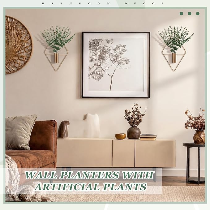 Canlierr 4 Pcs Wall Decor Hanging Planters, Eucalyptus, Antique Bronze - Image 4
