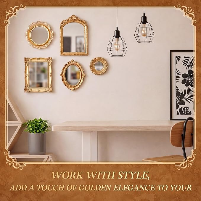 Vintage Mirror Set,10in/8in/7in/4in,Stylish Style,5 Pcs - Image 4