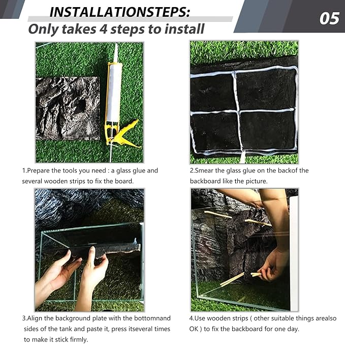 17.7x11.8in Rock Terrarium Background,3D Reptile Tank Background Board,Amphibian Stereo Backdrop Wall,Lizard Snake Gecko Spider Fish pet silo Background Decorative Panel(Paleyellow) - Image 6