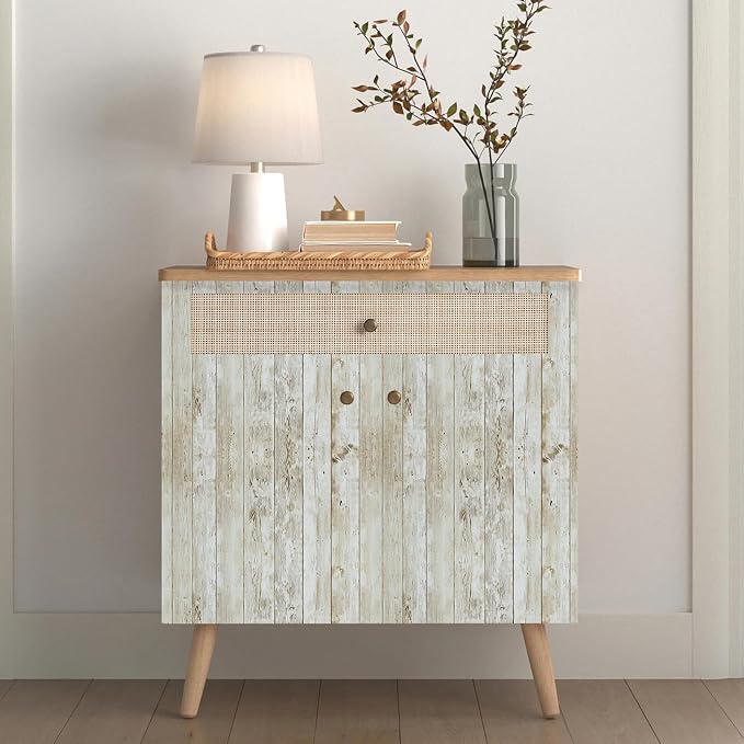 Abyssaly Wood Wallpaper, Self-Adhesive Removable Wallpaper Decorative Covering, 22.4in X 196in, Vintage Wood Panel Design, Peel and Stick | 22.4"x 196" Washed Wood Panel Film Self-Adhesive Removable Farmhouse Decor for Cabinets Desk Classroom Bulletin ... - Image 5