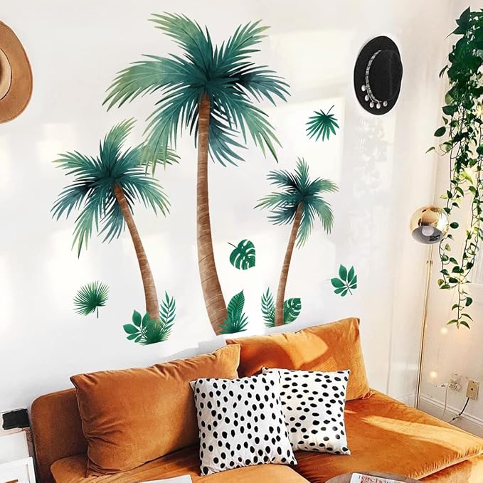 Lemon Tree Wall Decal, Large Decorative Green Tree with Birds Wall Stickers, Removable Peel and Stick Mural Wall Art Decoration for Living Room, Bedroom, Office Wall Decor (Trees and Small Animals) - Image 3