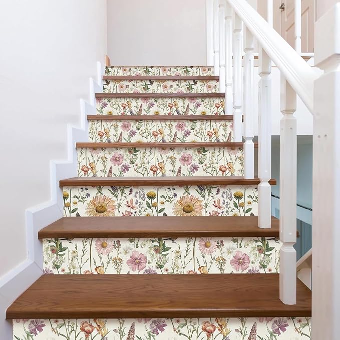 Livebor Floral Peel and Stick Wallpaper for Bathroom 16.9inch x 590.5inch | Floral Bird Contact Paper Vintage Flower Wallpaper Peel and Stick Self Adhesive Waterproof Flower Decorative Wall Paper Vinyl - Image 8