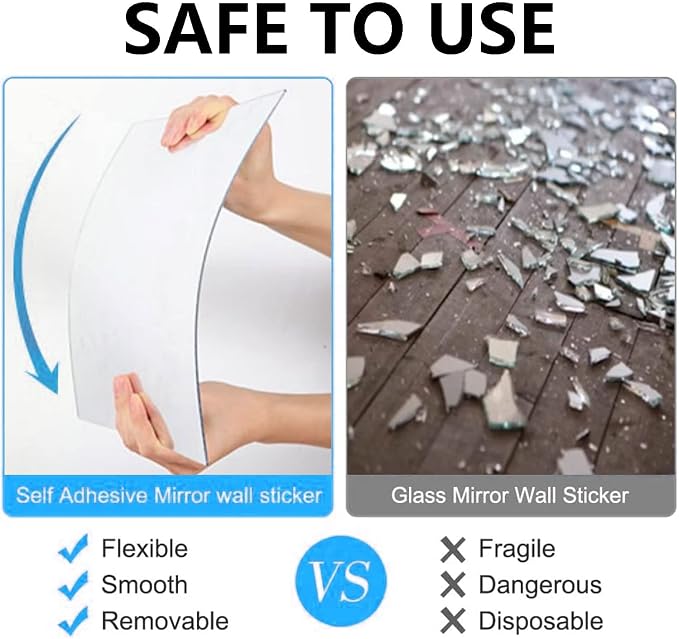 Acrylic Mirror Sheet for Wall, 15.7" x 19.6" x 1Pcs - Image 4