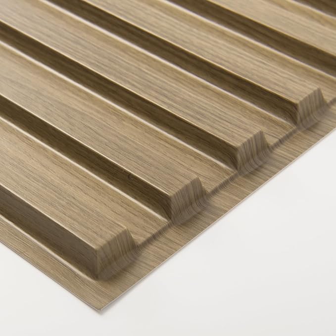 Art3d Fluted Slat 3D Wall Panels, Drop Ceiling Tiles, 6-Pack, Walnut | 24" x 48" , Lightweight, Break-Proof, Compatible with Grid System, Ideal for Home, Commercial Spaces - Image 8