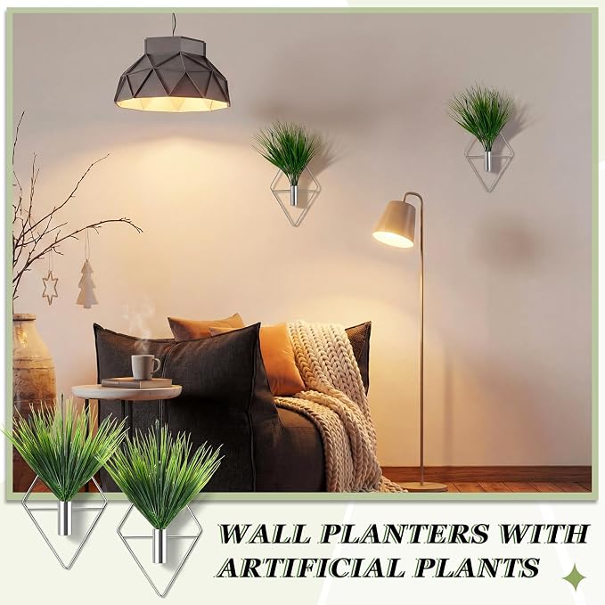 Canlierr 8 Pcs Wall Decor Hanging Planters, Aquatic Plant, Silver - Image 5
