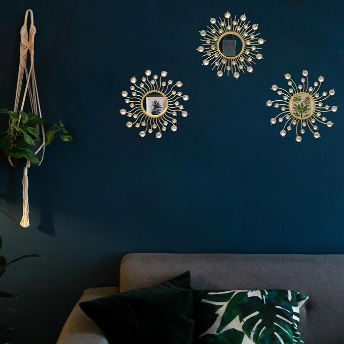 Mirror Wall Decor Sunburst Boho Gold Art Metal Living Room Bedroom Bathroom - Image 5
