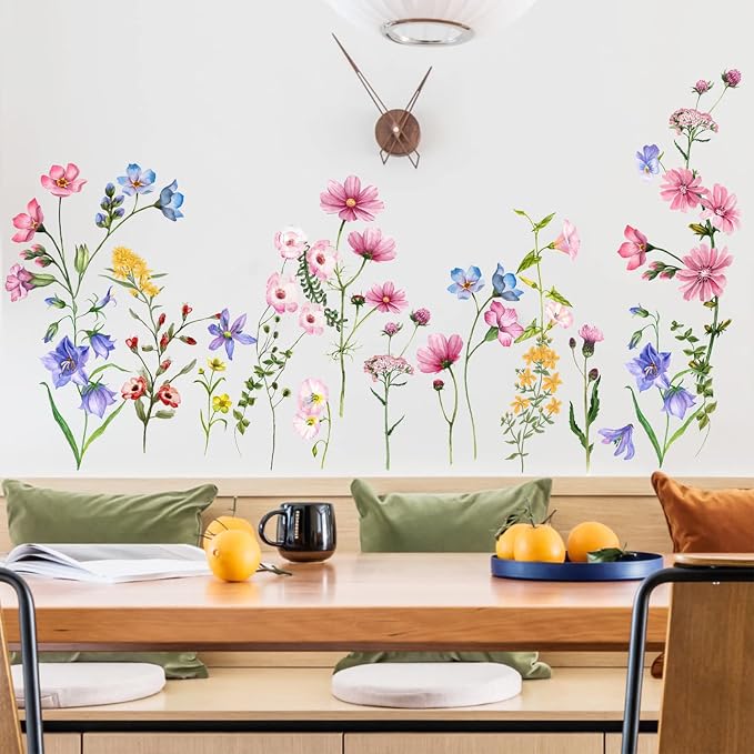 Large White Flower Wall Stickers, Removable DIY Romantic Cherry Blossom Tree Wall Murals Peel and Stick 3D Wall Art Stickers Murals Home Decor for Gilrs Bedroom Nursery Rooms Living Room - Image 3