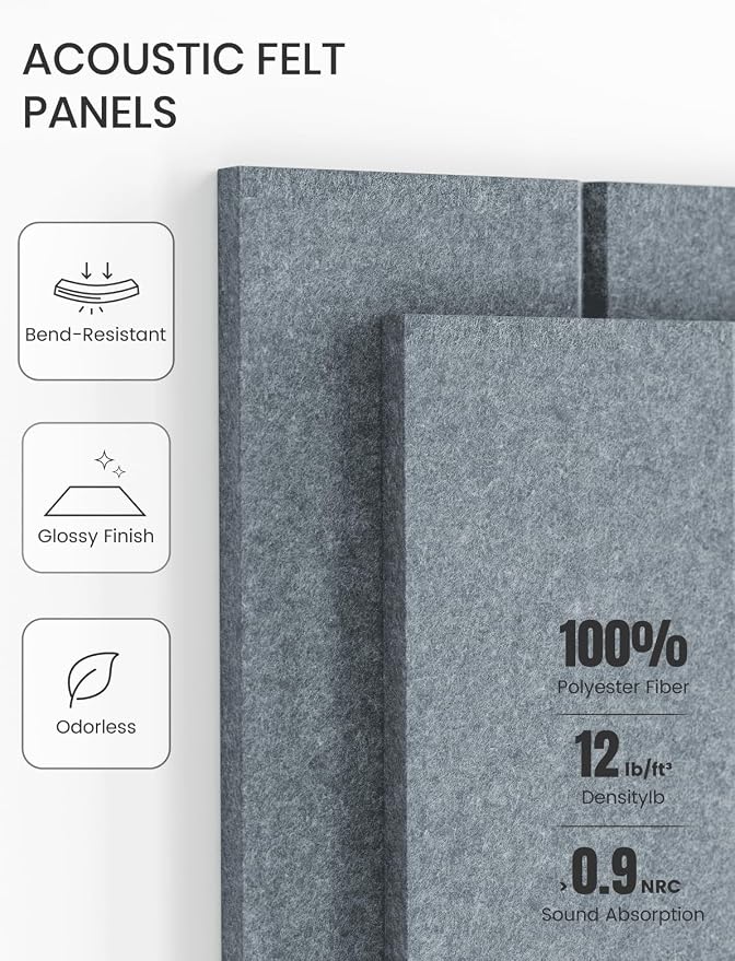 Fluxynara 48" x 36" Large Felt Bulletin Board, Blue Gray | 12 Pack Cork Board Alternative with 60 Safe Adhesive Tabs, Pin Boards for Wall Decor, Home, Office, Classroom,Dorm - Image 5