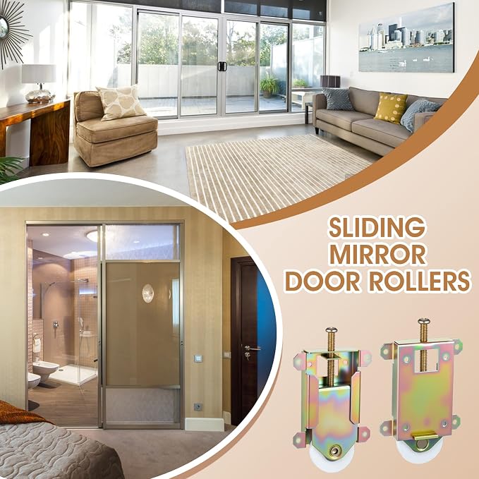 4 Pack 2-1/2" Sliding Mirror Closet Door Rollers Wheels Replacement - Image 6
