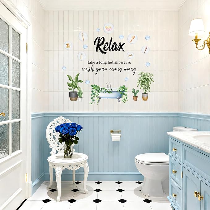 LHIUEM Home Office Wall Decals, Inspirational Plant Wall Stickers, Motivational Quote Bathroom Wallpaper, Positive Affirmation Relax Murals, Bedroom Workspace Decor, Classroom Teacher Decorations - Image 3