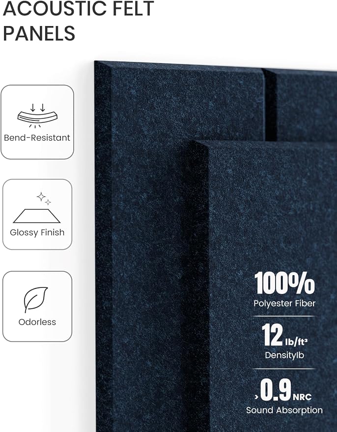 Fluxynara Felt Bulletin Board & Cork Board Alternative, Persian Blue | 48" x 36" Pin board, Removable Adhesive Tabs, Easy Install Without Wall Damage, For Home Office Decor - Image 4