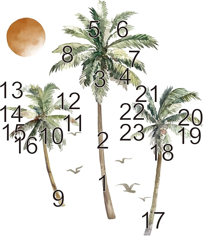wondever Boho Palm Tree Wall Stickers Large Tropical Tree Sunset Peel and Stick Wall Art Decals for Living Room Bedroom TV Background (H: 63.8 inch) | Peel and Stick, Removable, Wall Art Decals, Wall Decoration, Living Room Bedroom, Office Sofa TV Home... - Image 6