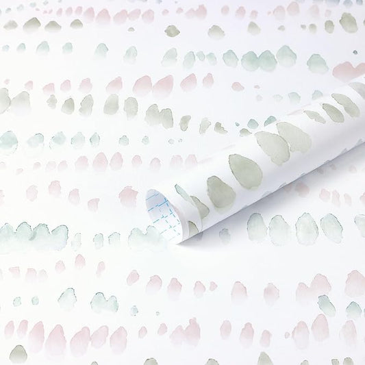 Heroad Boho Peel and Stick Wallpaper Pink/Colorful Contact Paper 17.3''x78.7'' Polka Dot Wall Paper Modern Removable Self Adhesive Wallpaper for Bathroom Kitchen Cabinet Waterproof Decor Vinyl Roll by HeroadBrand