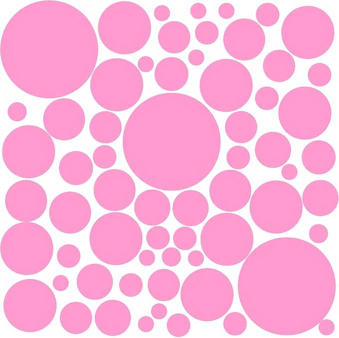 Polka Dot Wall Stickers, Wall Decor Stickers, Wall Dots, Vinyl Circle Room Dot Decals (Pink) - Image 2