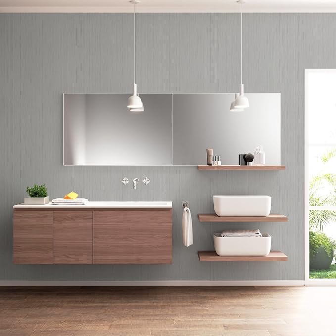 Grey Grasscloth Peel and Stick Wallpaper Vintage Texture Removable Waterproof Wallpaper for Room Walls, Cabinets, Furniture, Drawers, Desk A Set of 15.7"x480" - Image 8