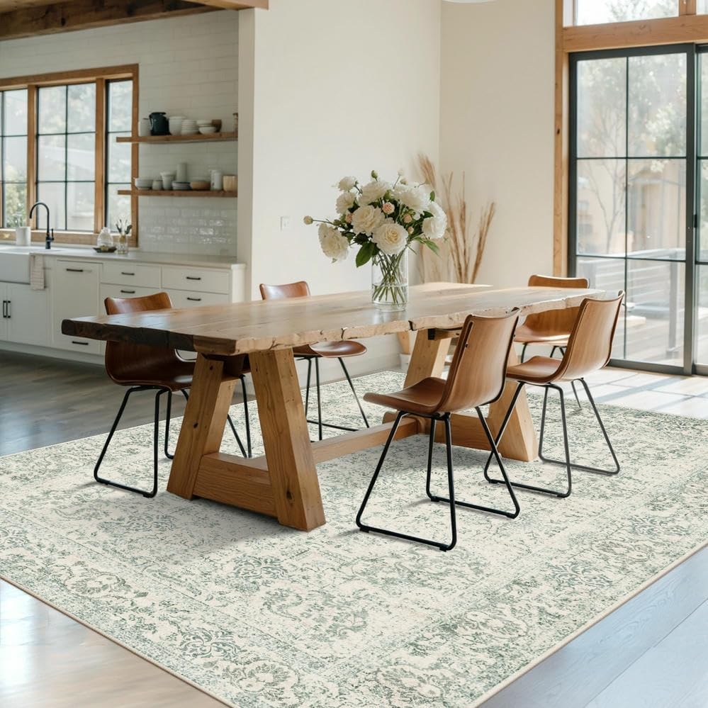 Rugxara 6x9 Washable Area Rug for Living Room,Light Green - Image 3
