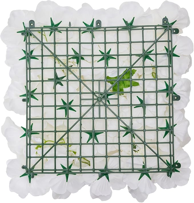 VEVOR 3D Flower Wall Panel, 24 PCS 15 x 15 inch, Artificial Floral Wall Background Mesh Backing Mat,Seamless Design&Easy Installation for Wedding Valentines Day Home Baby Party Backdrop Decor,White - Image 12
