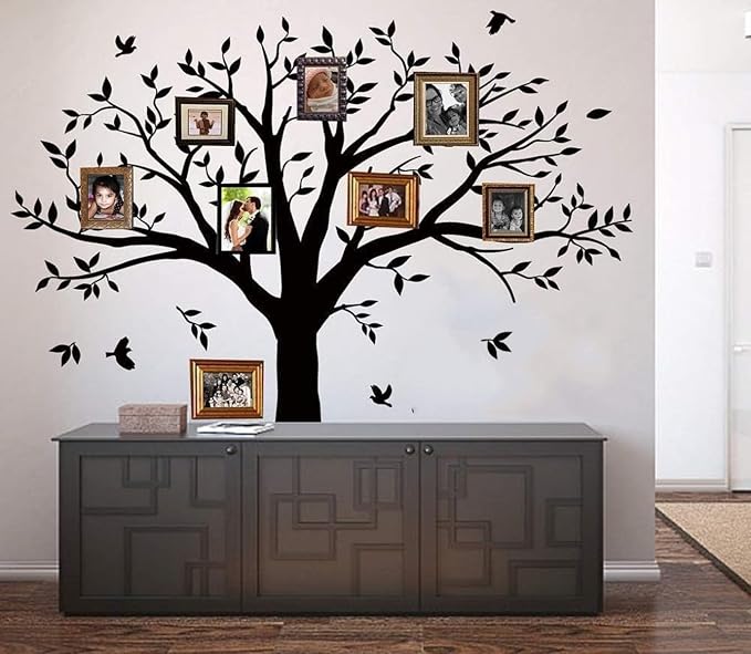Family Tree Wall Decal - 'Family Like Branches On A Tree' Quote Lettering Wall Sticker for Bedroom Decoration (Black) by MAFENT