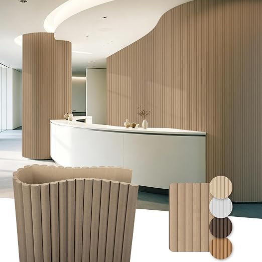 Art3d Roll-Flat Beaded Wood Slat Wall Panel, 2-Pack, 94.5 x 23.6 in, Raw | Flexible, Durable, Crack Resistant, Glue on, Easy to Install, for New Home Buyer, Future Mover to Upgrade Office, Living Room by Art3d