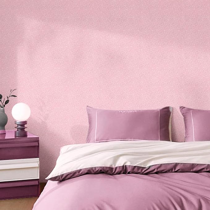 Pink Wallpaper Embossed Silk Self Adhesive Peel and Stick Contact Paper | 15.7" X 590.5" Removable Waterproof Bathroom Home Decorative Vinyl Wrap Film Cabinet Furniture Countertop Shelf Paper - Image 6