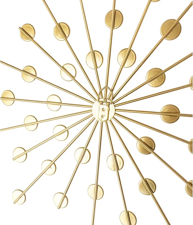 ZEXUIRU 3 Set Gold Starburst Wall Art for Home Decor Metal Bling Crystal Rhinestones Sunburst Wall Decor Sparkling Rhinestone Art Accent Gold - 18in - Image 3