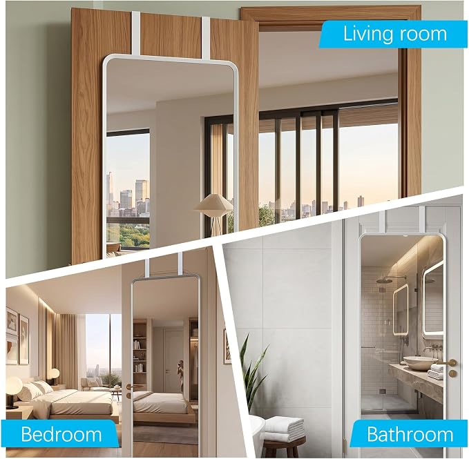 GAQWOK 2 PCS Over The Door Mirror Hanger, Adjustable Door Mirror Hanger - Image 6