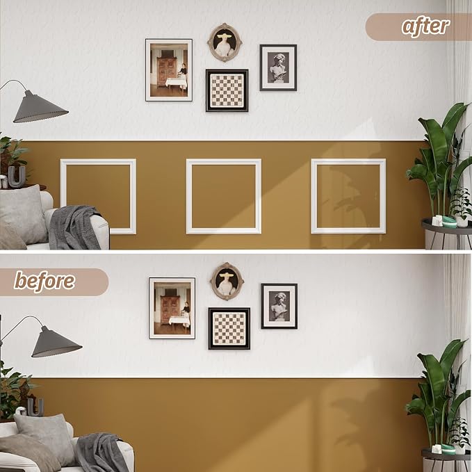 Peel and Stick Wall Molding Kit, Accent Wall Panels for Interior Wall Decor with Double-Sided Tape, 3 Set Pre-Cut PS Wainscoting Panels (20 * 20 in) - Image 5