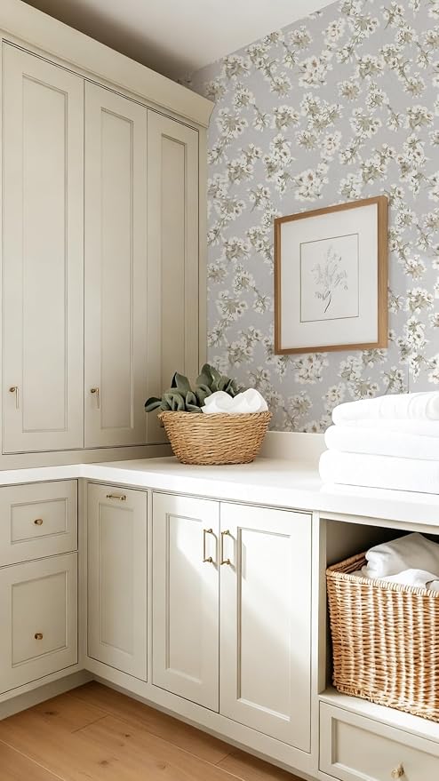 17.3" x 78.7" Floral Peel and Stick Wallpaper Removable Wallpaper Peel and Stick for Bedroom Cabinets and Kitchen Countertop Thicken - Image 6