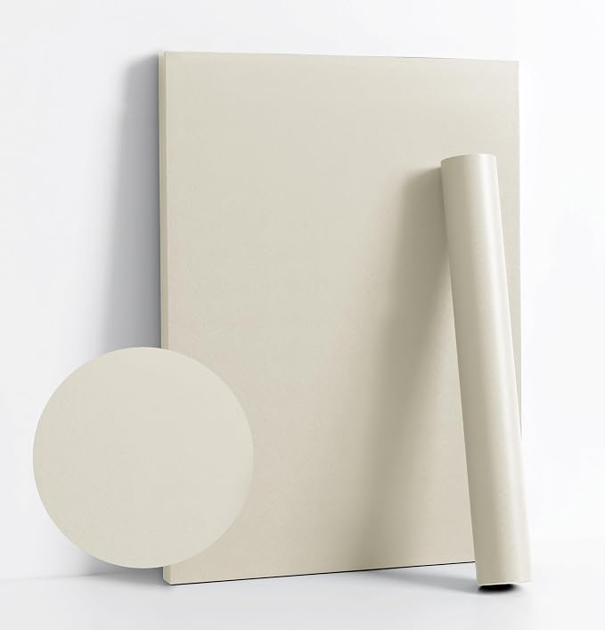 Dimoon 394''x23.6'' Cream Skin Peel and Stick Wallpaper Contact Paper Modern Self Adhesive Wall Paper Removable Renter Friendly Textured Solid Color Cabinet Vinyl Roll (394''x23.6'',Cream Skin) by DIYYOURMOON