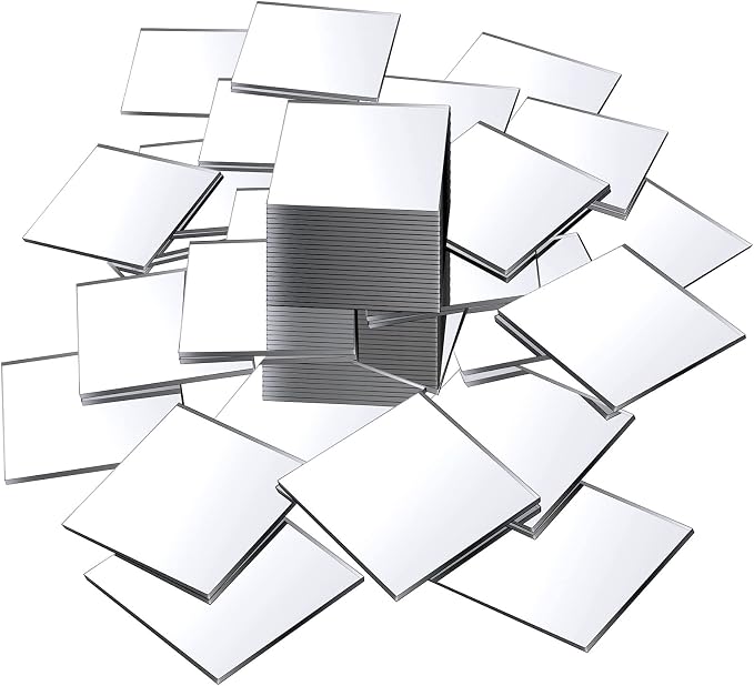 Jetec 50 Pcs Small Acrylic Square Mirror Tiles for Crafts DIY,2 Inches by Jetec