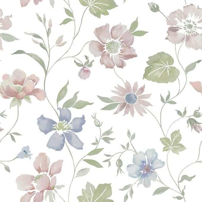 Heroad Floral Peel and Stick Wallpaper Vintage Cottage Contact Paper 17.3''x385'' Farmhouse Stick on Wall Paper Boho Removable Wallpaper for Bedroom Bathroom Cabinets Self-Adhesive Moody Decor Vinyl by HeroadBrand