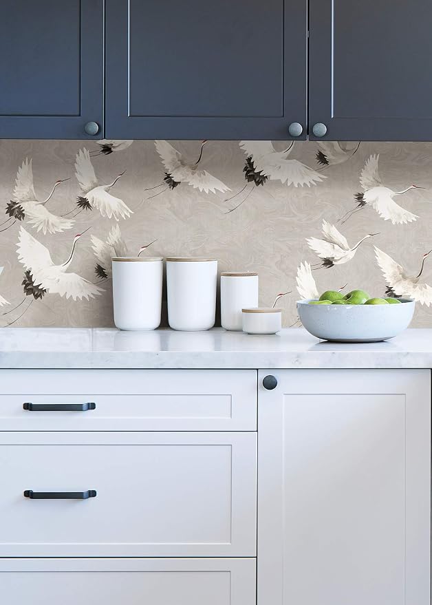NuWallpaper Halcyon Peel and Stick Wallpaper, Grey Textured Removable Contact Paper for Walls, Self Adhesive Wall Covering for Bedroom Living Room Accent Wall - Image 5