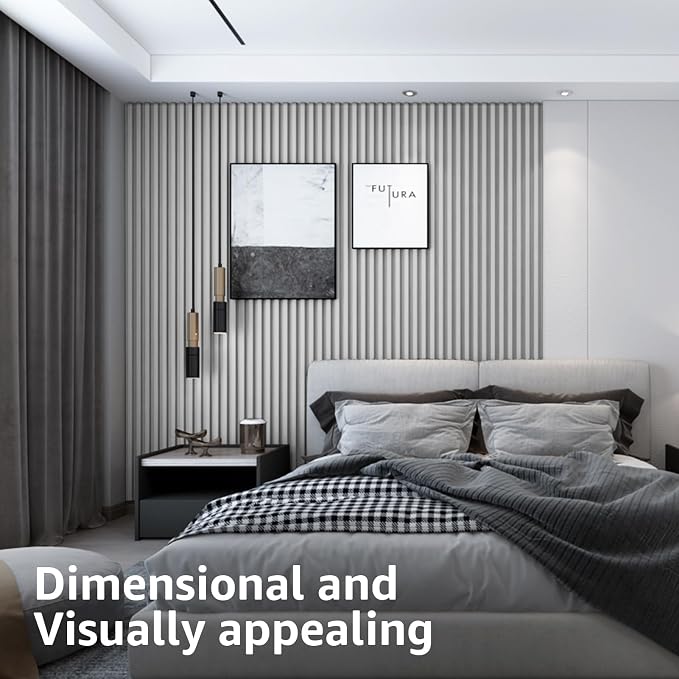 Art3d 96 x 6 Inch WPC Wood Diffuser Slat Wall Panel, 8-Pack, Matte White | Fluted Design, Durable, Moisture Resistant, Cleanable, Easy to Install, Eco-Friendly, for Living Room, Bedroom or Office - Image 5