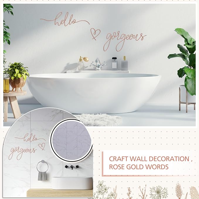 Metal Hello Gorgeous Wall Art Minimalist Wall Decor,Rose Gold,Classic | for Bedroom Bathroom Living Room Dressing Room Salon Vanity Office Home Decoration, Easy to Install - Image 6