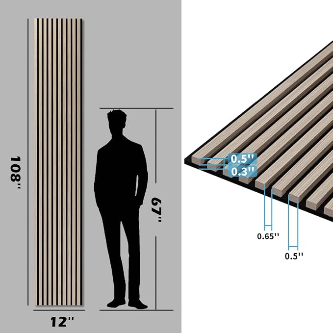 Art3d 108 x 12 in 3D Fluted Soundproof Wood Slat Wall Panel, 4-Pack, Oak | Reduce Noise, Durable, Sustainable, Moisture Resistant, Easy Mounting, Low Maintenance, Long Lasting, Home Decor, Office Use - Image 6