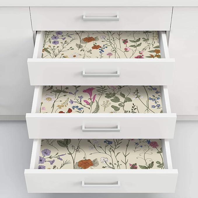 JiffDiff Floral Wallpaper Peel and Stick- 1181" x 17.3" Farm Floral Wall Paper, Wildwood Daisy Self Adhesive Stick On Wallpaper Removable Contact Paper - Image 8