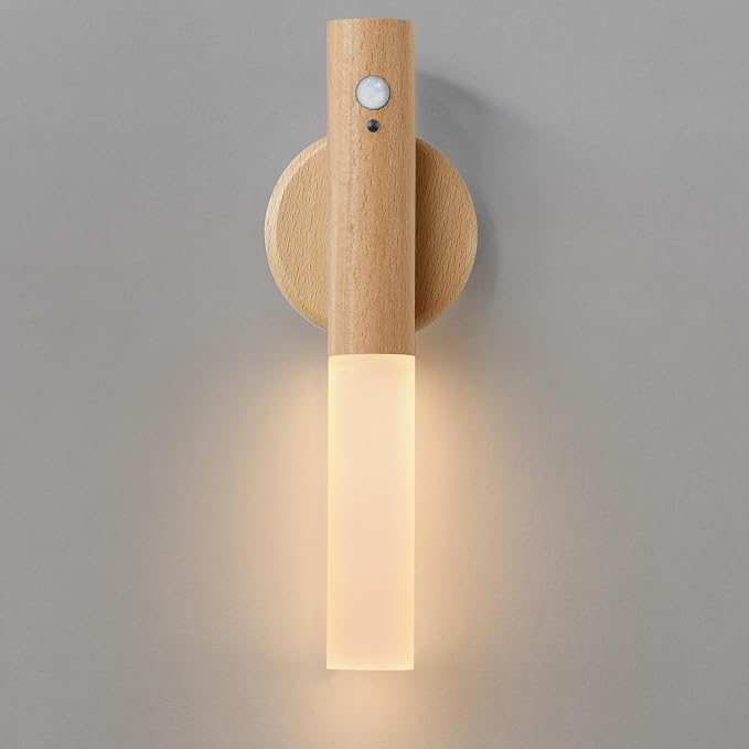 Montford Battery Operated Wall Sconces, Motion Sensor Night Light Magnetic Wall Light Rechargeable Wall Sconce, Peel and Stick Sconce Lights for Bedside Stair Hallway by Montford
