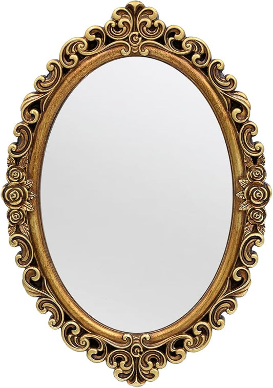 OIGUMR Small Oval Wall Mirror Resin Frame Size：15 x 10.7 inch by OIGUMR