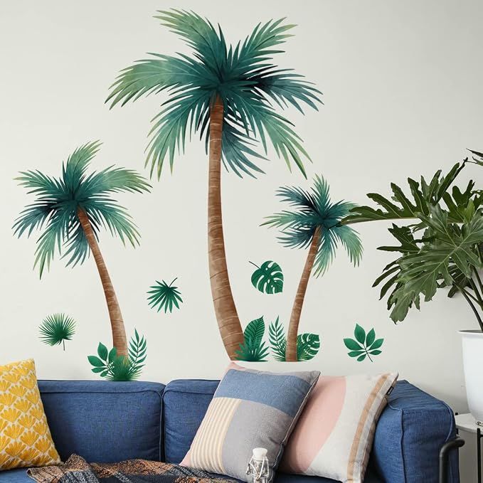 Lemon Tree Wall Decal, Large Decorative Green Tree with Birds Wall Stickers, Removable Peel and Stick Mural Wall Art Decoration for Living Room, Bedroom, Office Wall Decor (Trees and Small Animals) - Image 5