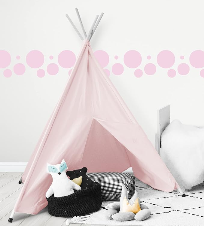 Polka Dot Wall Stickers, Wall Decor Stickers, Wall Dots, Vinyl Circle Room Dot Decals (Soft Pink) - Image 4