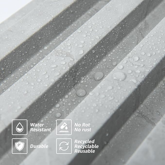 Art3d 96 x 6 Inch WPC Slat Wall Paneling for Interior Decor, 8-Pack, Slate | Fluted Design, Durable, Moisture Resistant, Cleanable, Easy to Install, Eco-Friendly, for Living Room, Bedroom or Office - Image 8
