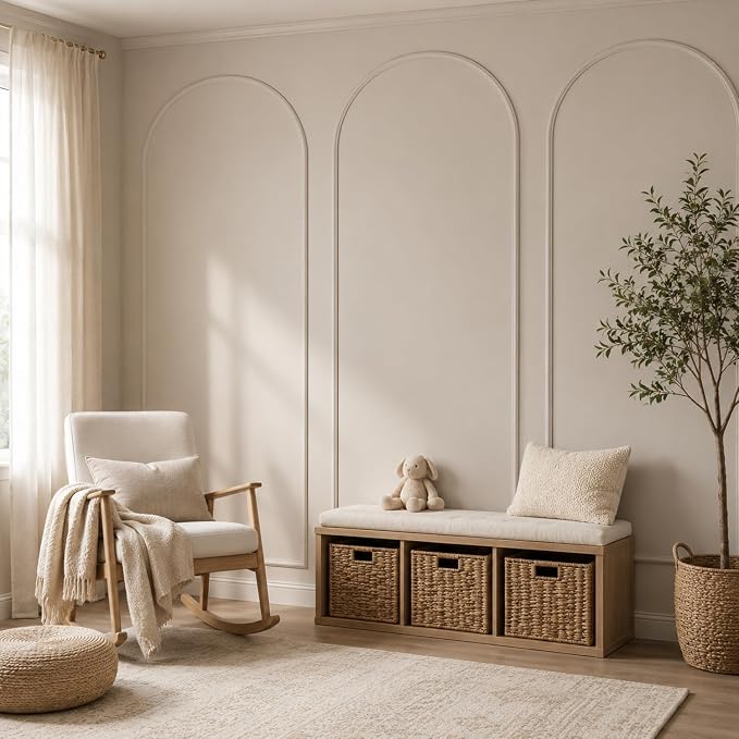 Colingmill 3 Set 32 x 78 Inch Arch Wall Molding Kit Peel Stick Arch Premade Accent Wainscoting Panel Wall Panel Decor Pre Cut Trim Kit for Home Walls Molding DIY Living Room Decor (Stylish Style) - Image 4